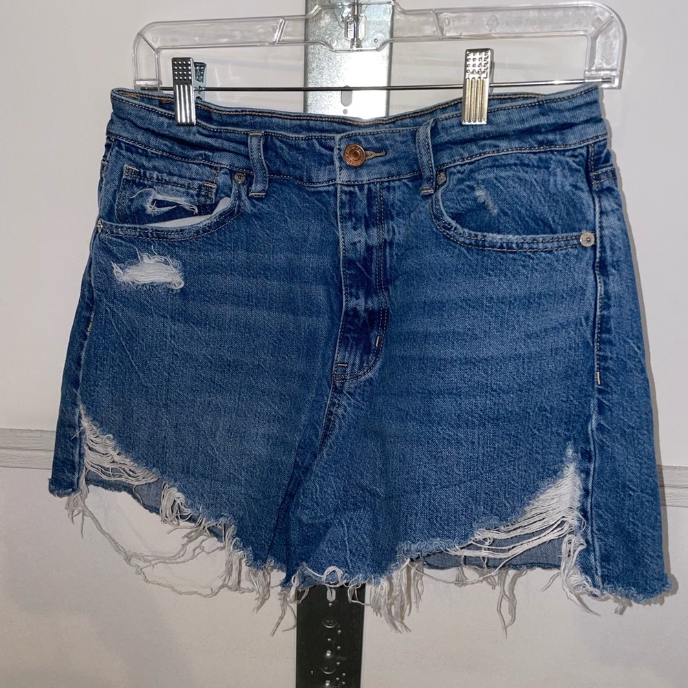 American Eagle Outfitters Medium Blue Denim Waistband Comfort Stretch Shorts